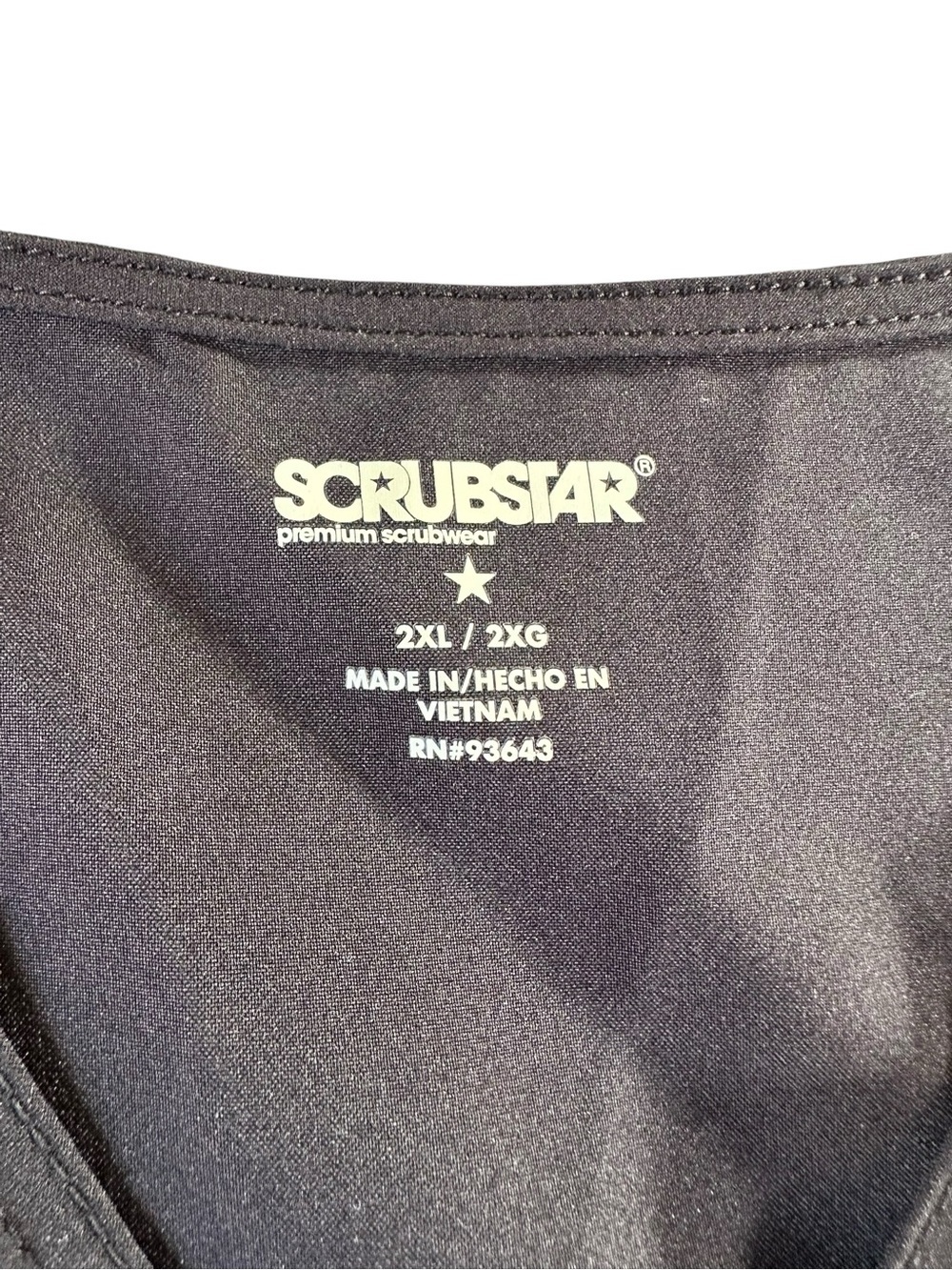 Scrubstar Black V-Neck Short Sleeve Medical Scrub Top 2XL - Picture 2 of 13